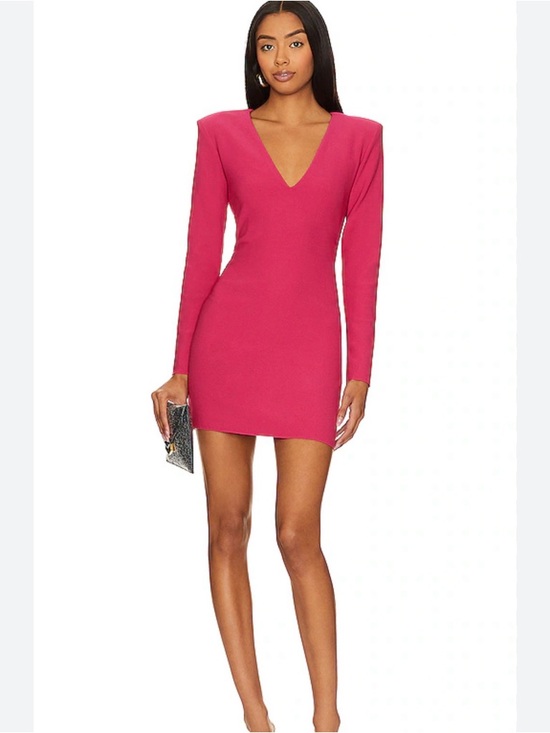 Amanda Uprichard Dresses & Skirts - Amanda Uprichard Winfrey Long Sleeve Mini Dress Magenta XS NWT